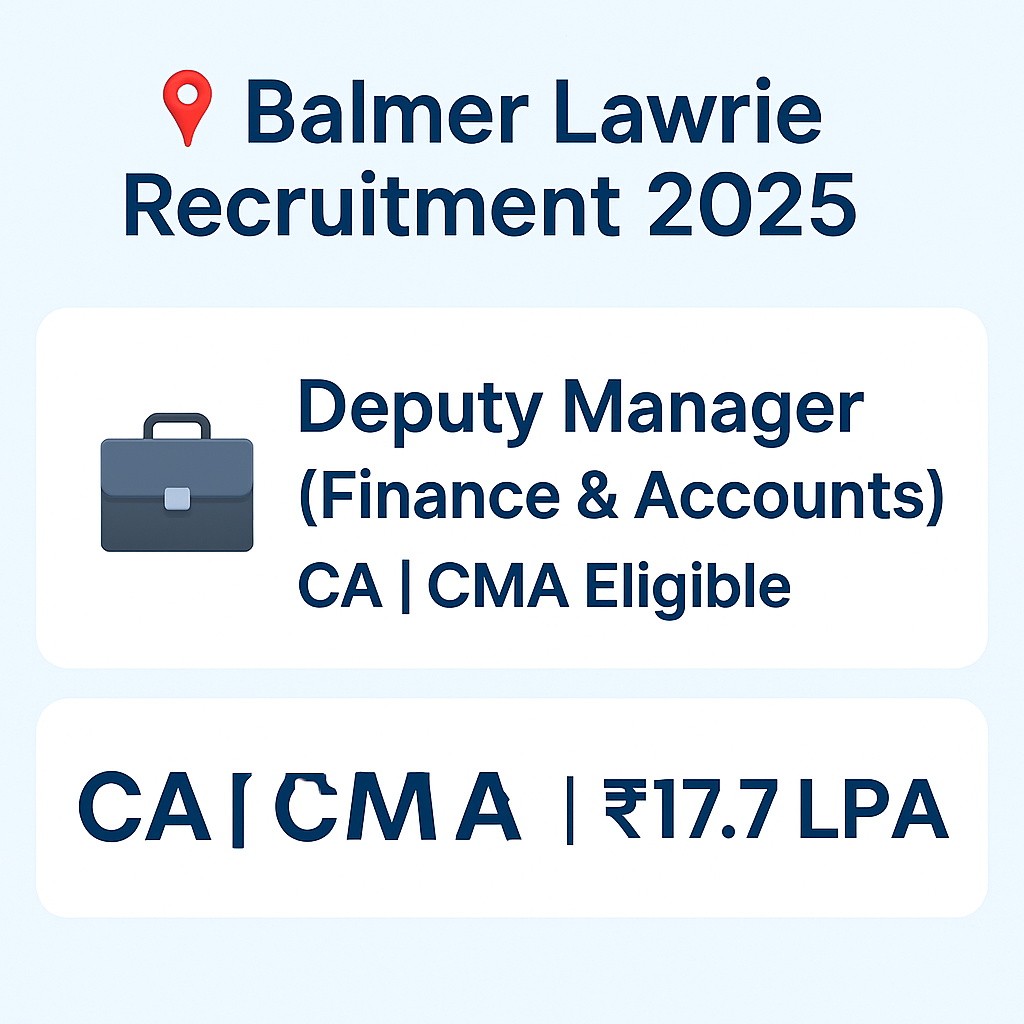 Balmer Lawrie Recruitment 2025: Deputy Manager (Accounts & Finance) – Full Details