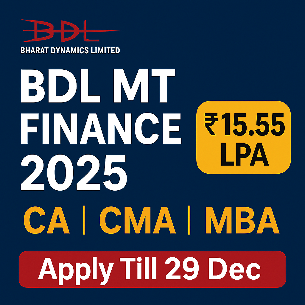 BDL MT (Finance) 2025 Notification Out – Eligibility, Salary & Exam Date