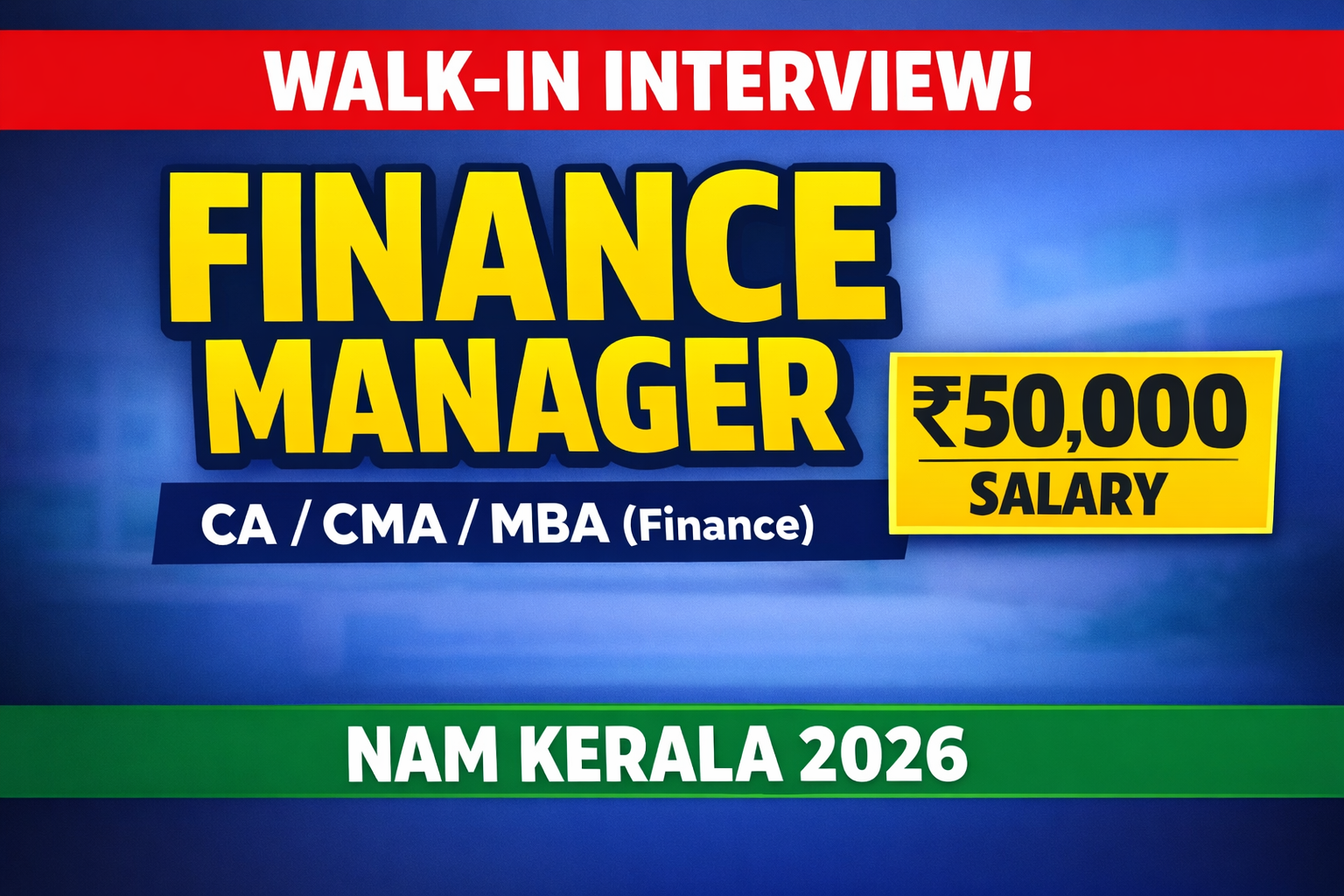 National AYUSH Mission Kerala Recruitment 2026 – Finance Manager Walk-in | CA/CMA/MBA | Salary ₹50,000