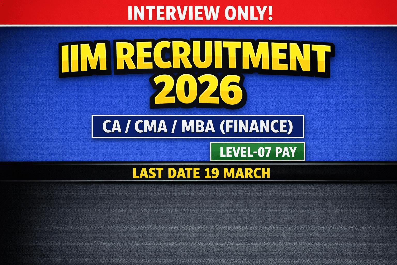 IIM Kozhikode Recruitment 2026 – CA/CMA/MBA Finance Post | Interview Only | Salary Level-07 | Apply Before 19 March