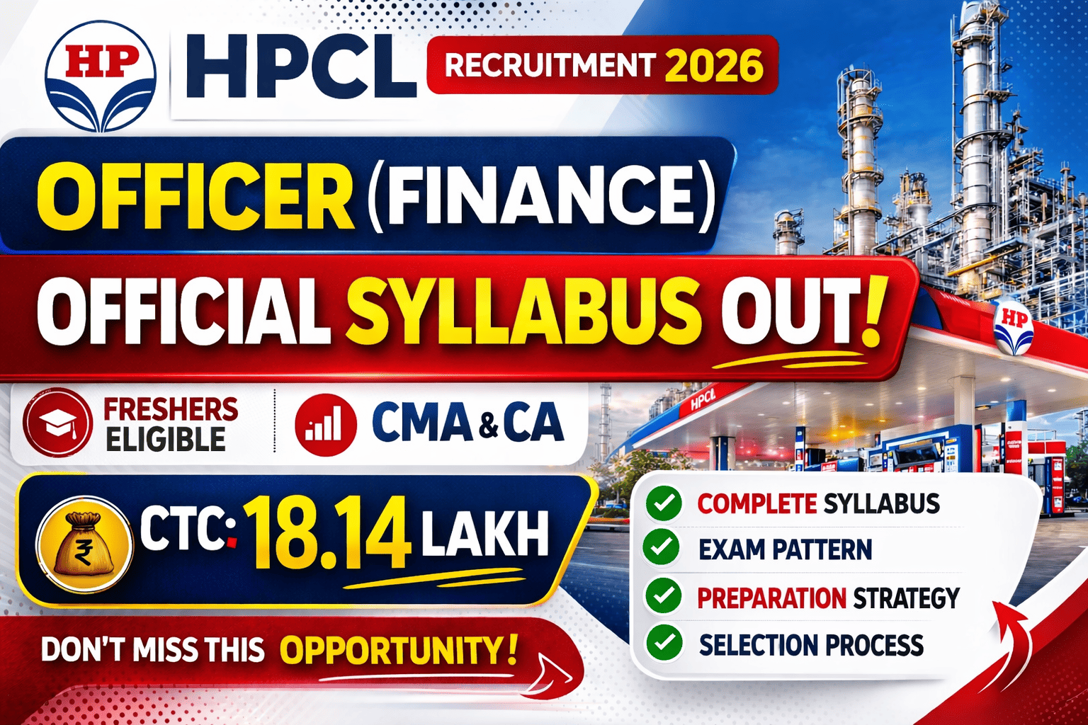 HPCL Officer (Finance) Syllabus 2026 (CA/CMA) – Complete Exam Pattern & Subject Wise Topics