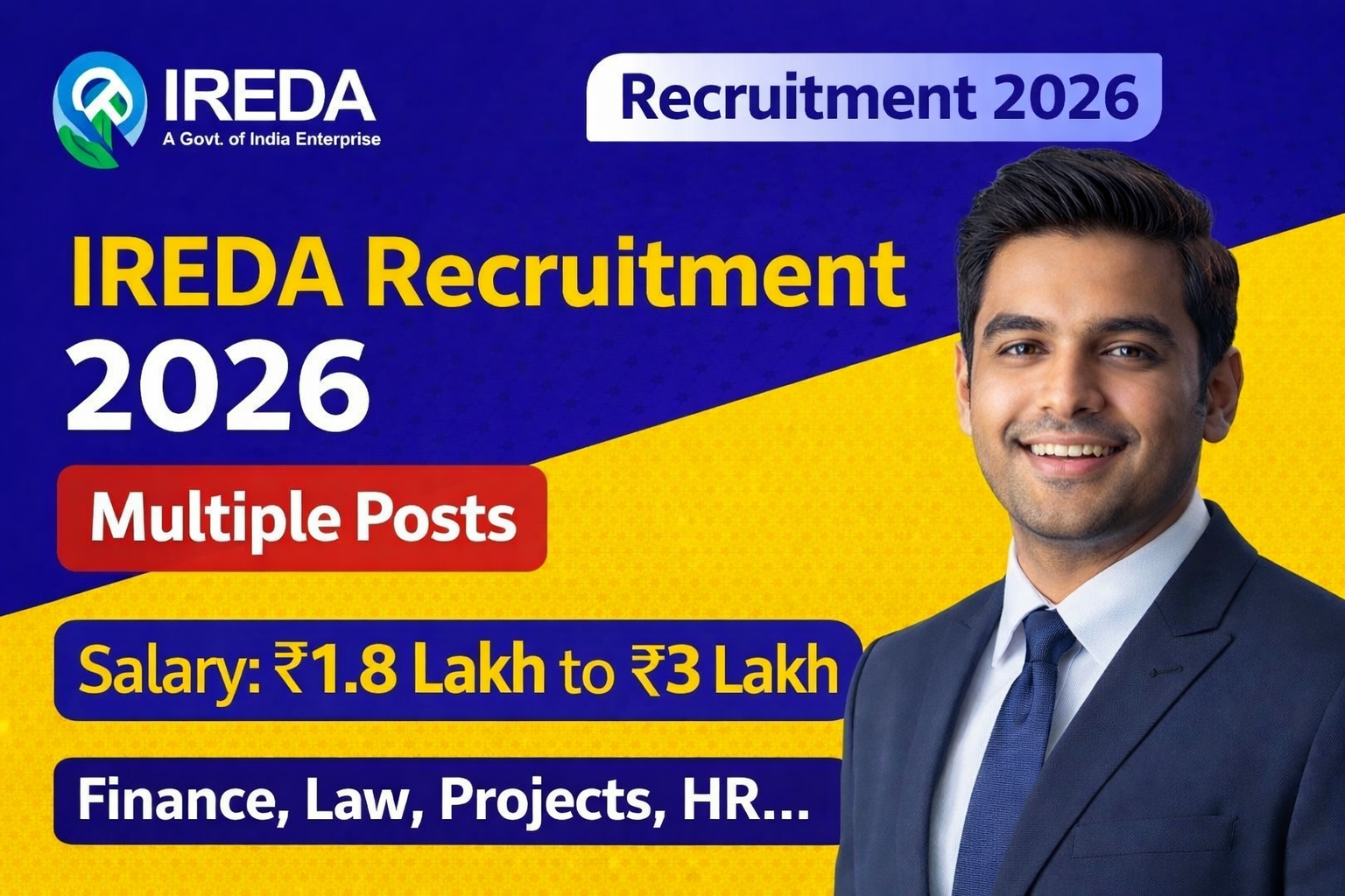 IREDA Recruitment 2026 Notification Out – Apply for Manager, Chief Manager, GM & Other Posts | PSU Jobs