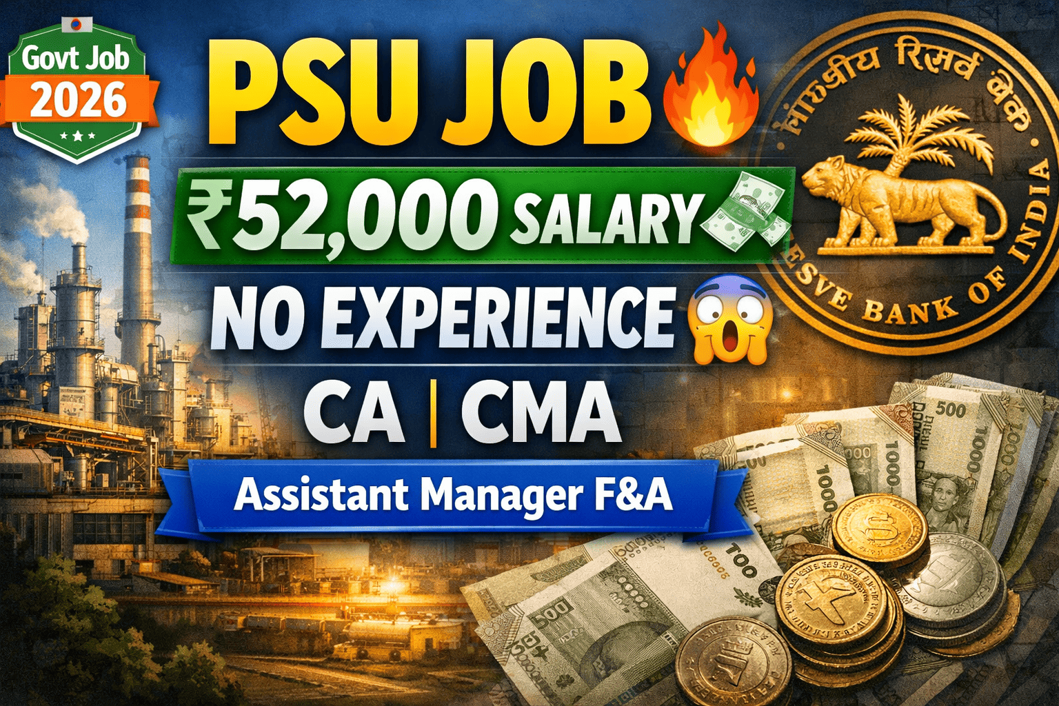BNPM Recruitment 2026 – Assistant Manager (Finance & Accounts) | CA/CMA | Salary ₹52,000+ | Apply Now