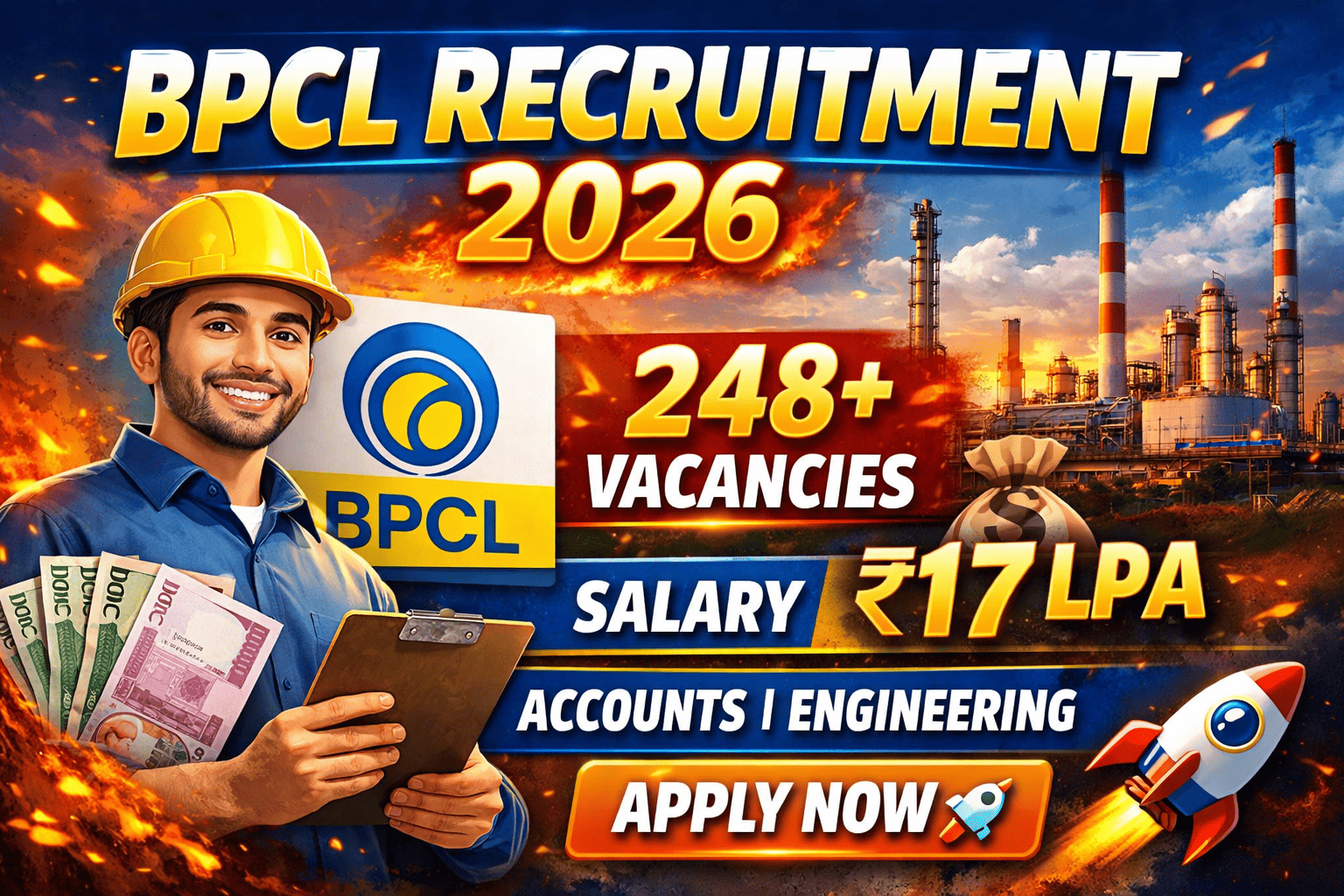 BPCL Recruitment 2026 Notification Out – Apply Online for 248+ Posts | Salary ₹17 LPA | Full Details