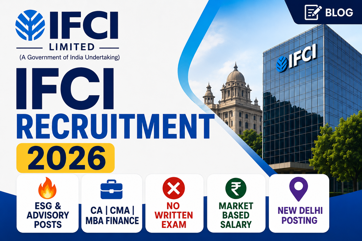 IFCI Recruitment 2026 Out | ESG & Corporate Advisory Vacancy for CA, CMA, MBA Finance