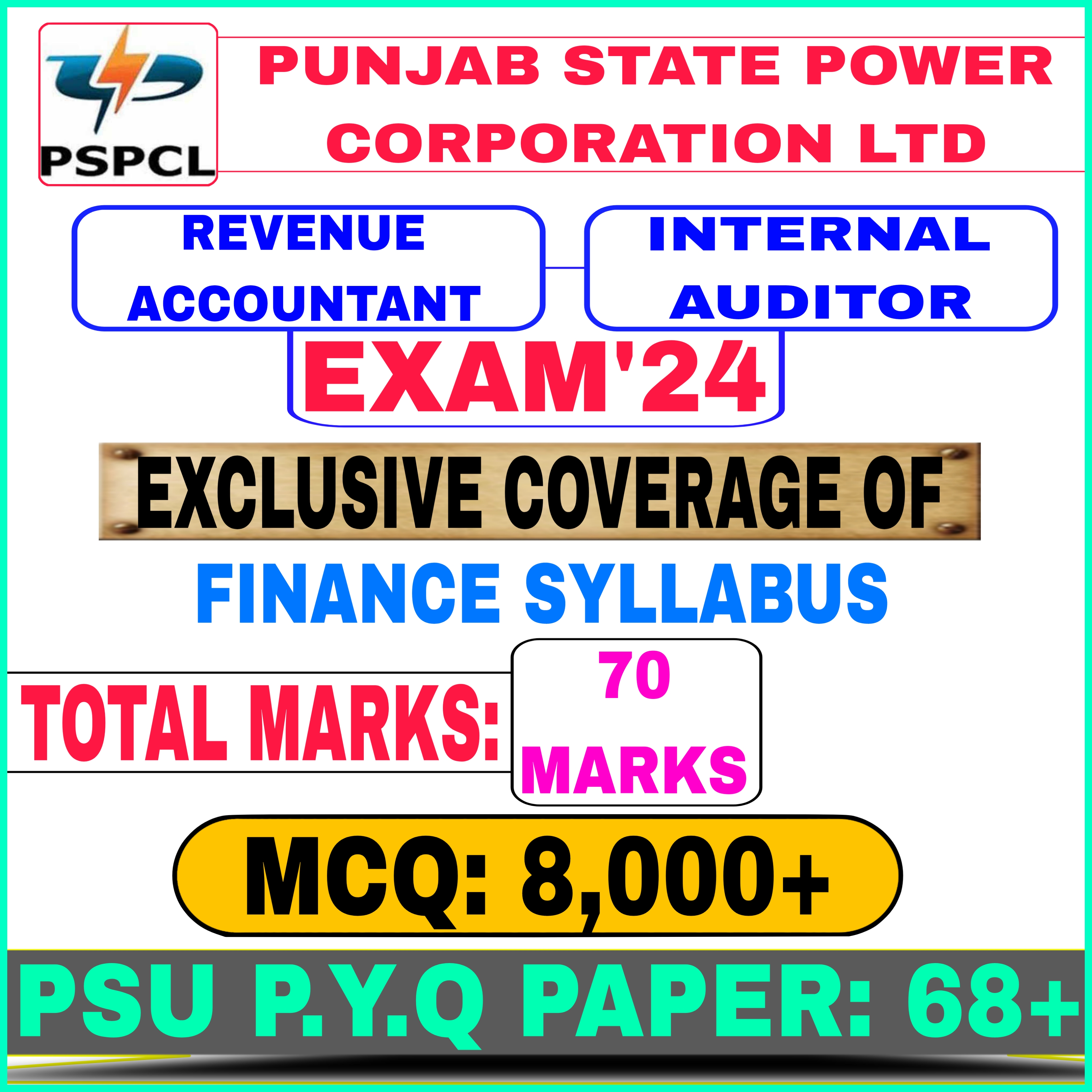PSPCL Revenue Accountant/Internal auditor Exam 2024
