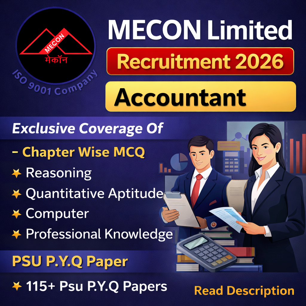 MECON Accountant Chapter Wise MCQ & PSU Previous Year Question Paper (e-book) 2026