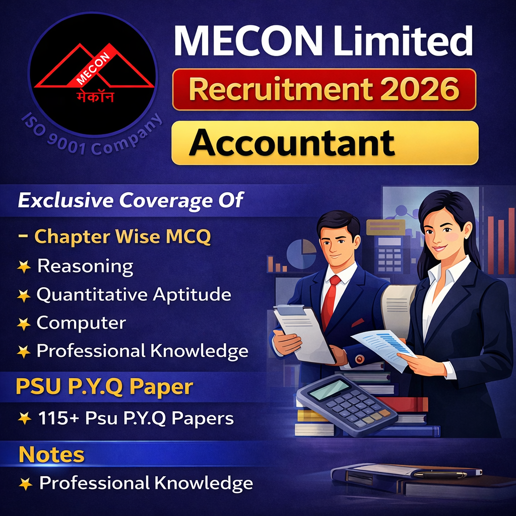 MECON Accountant Chapter Wise MCQ, Notes & PSU Previous Year Question Paper (e-book) 2026