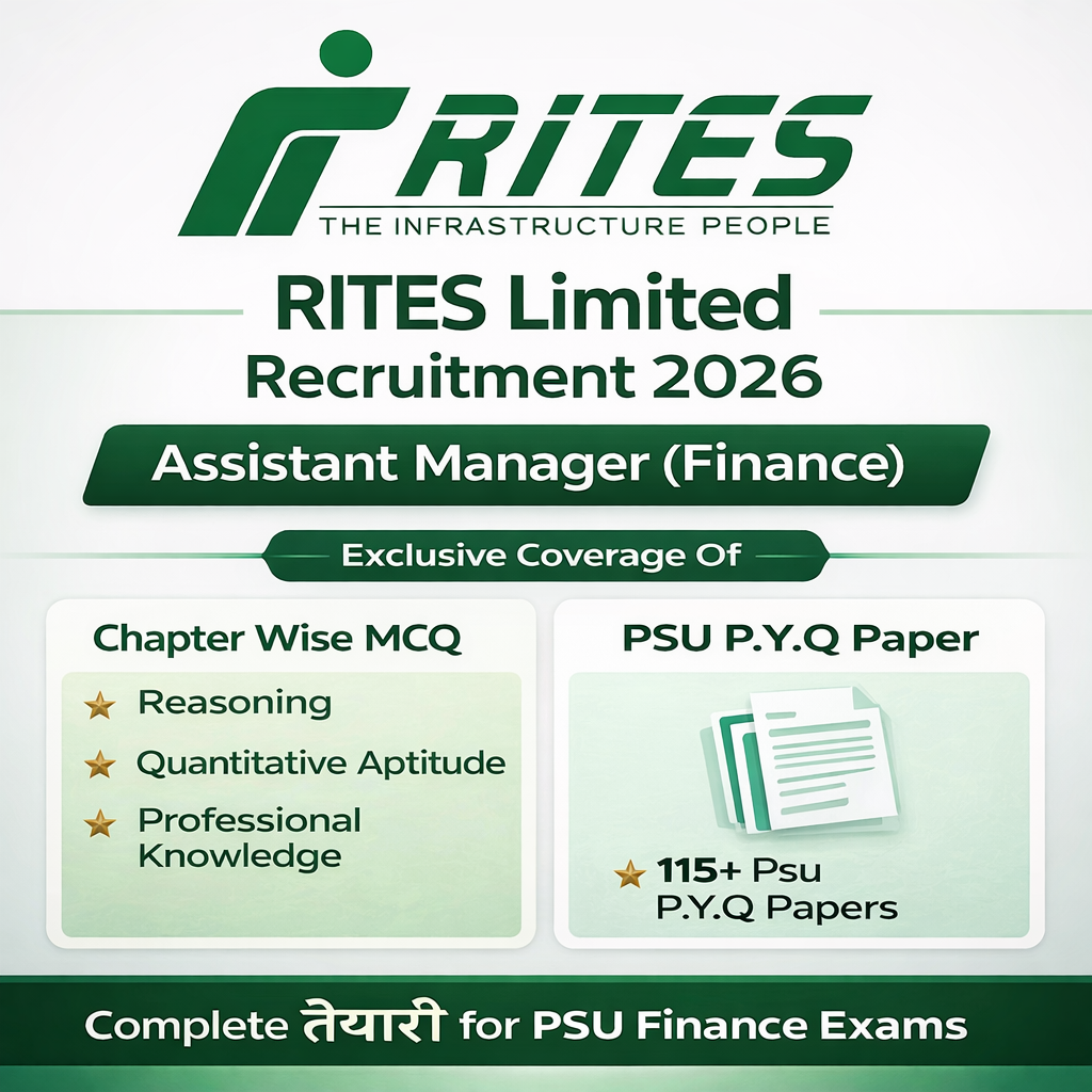 Rites Assistant Manager Finance Chapter Wise MCQ & PSU Previous Year Question Paper (e-book) 2026