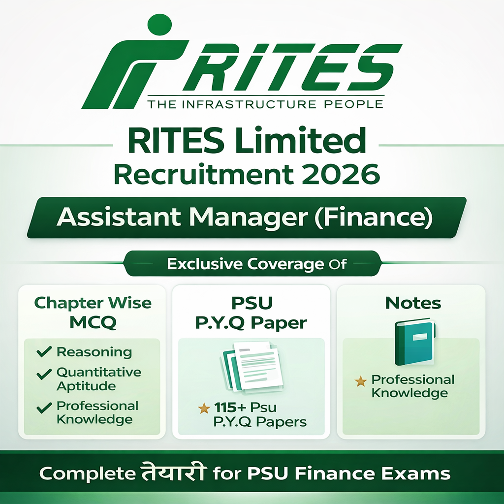 Rites Assistant Manager Finance Chapter Wise MCQ, Notes & PSU Previous Year Question Paper (e-book) 2026