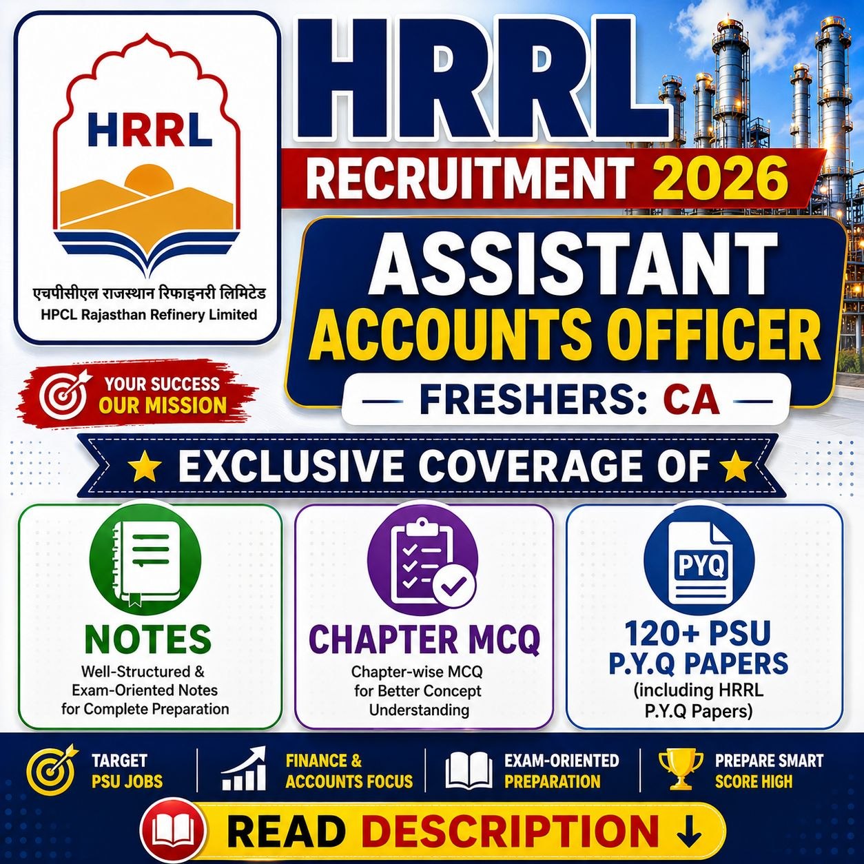HRRL Assistant Accounts Officer Chapter Wise MCQ, Notes & PSU Previous Year Question Paper (e-book) 2026