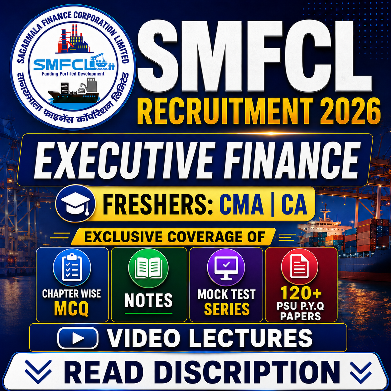 SMFCL Executive Finance Video Lectures, Chapter Wise MCQ, Notes, Mock Test & PSU Previous Year Question Paper (e-book) 2026