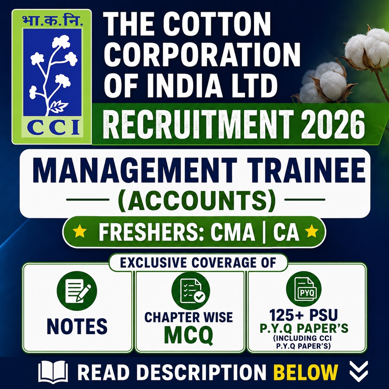 CCI Management Trainee Accounts Chapter Wise MCQ, Notes & PSU Previous Year Question Paper (e-book) 2026