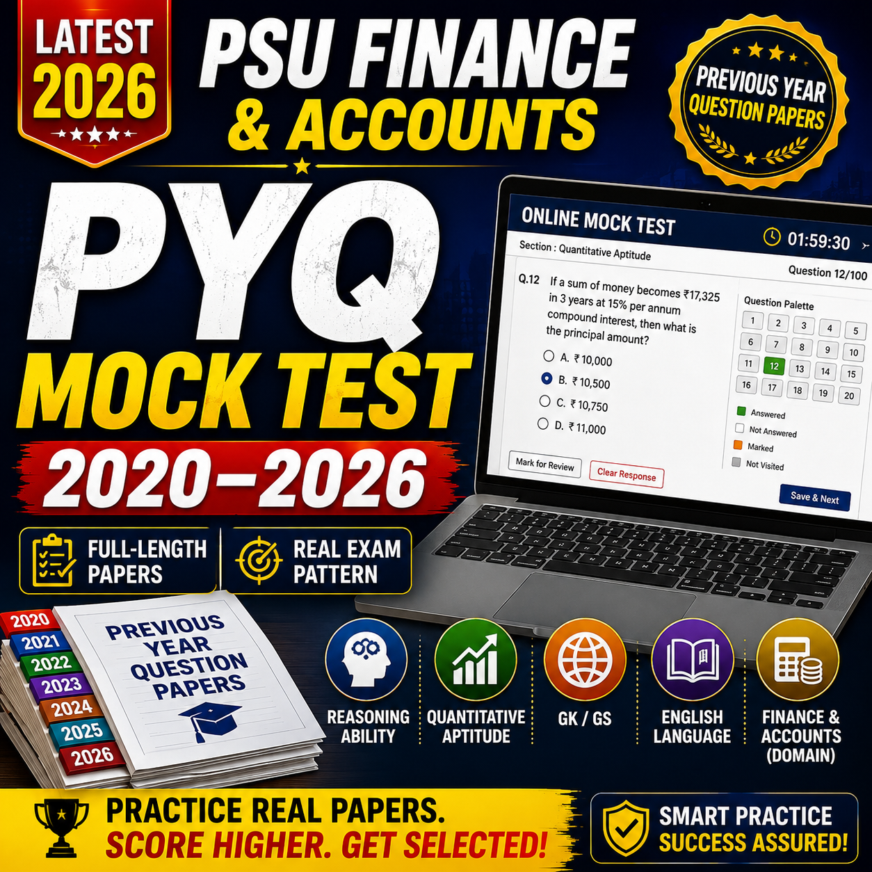 PSU Finance & Accounts Previous Year Paper Mock Test 2020–2026