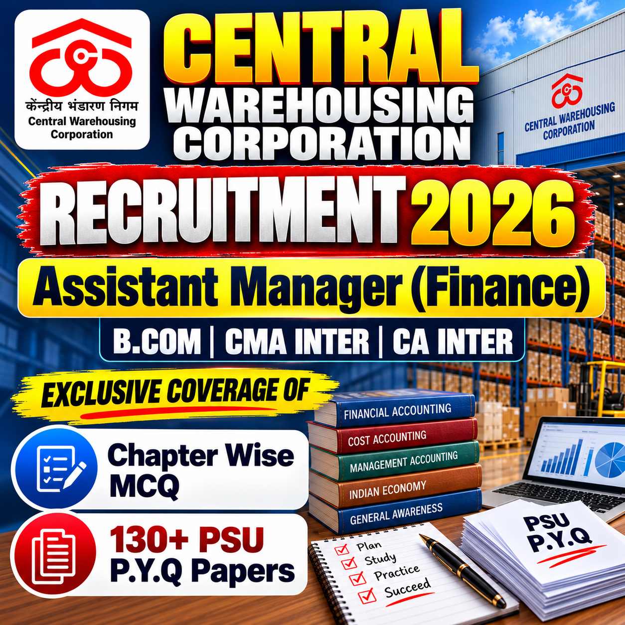 CWC Assistant Manager Finance Chapter Wise MCQ & Previous Year Question Paper (e-book) 2026
