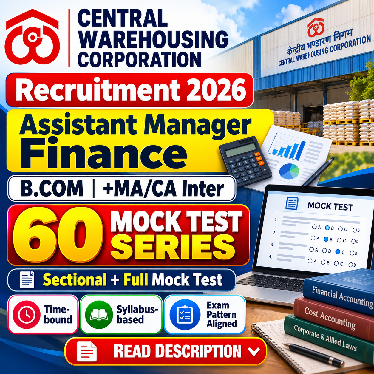 CWC Assistant Manager Finance Mock Test Series 2026